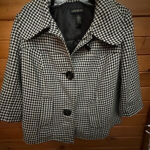 Lane Bryant Black and White Houndstooth Jacket